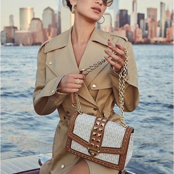 Michael Kors SoHo Large Studded Logo Shoulder Bag - Picture 4 of 4